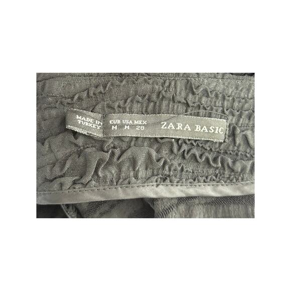 Zara Black Textured Back Zipper Monki Chic Vacation Summer Mini Shorts Size M - Picture 7 of 8